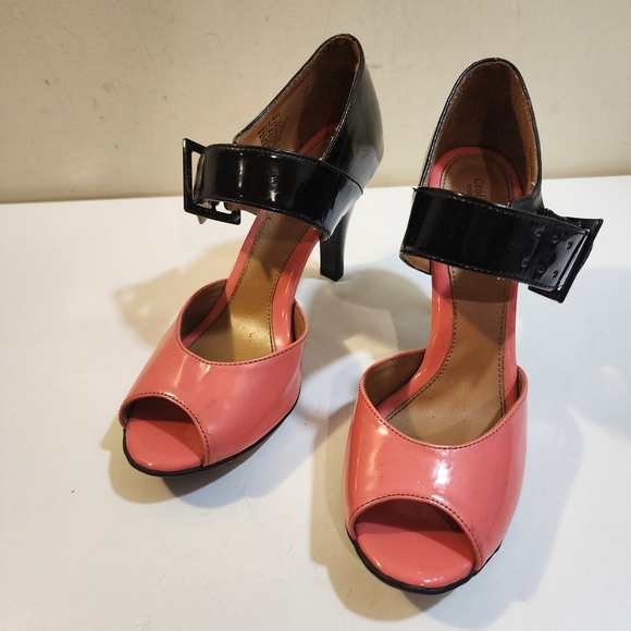 Croft and Borrow Buckle Heels open Toe Shoea size 8M - Picture 6 of 14